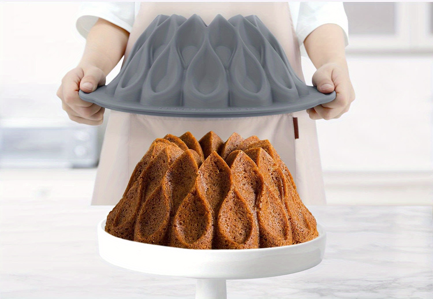 1pc, Fluted Tube Cake Pan (12.13''x10.63''x3.94''), Crown Shaped Baking  Cake Mold, Baking Pan, Oven Accessories, Baking Tools, Kitchen Gadgets,  Kitche