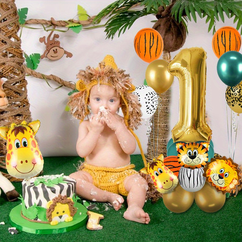 Jungle Safari Animal Balloons Sets Gold Grand Nombres Ballons