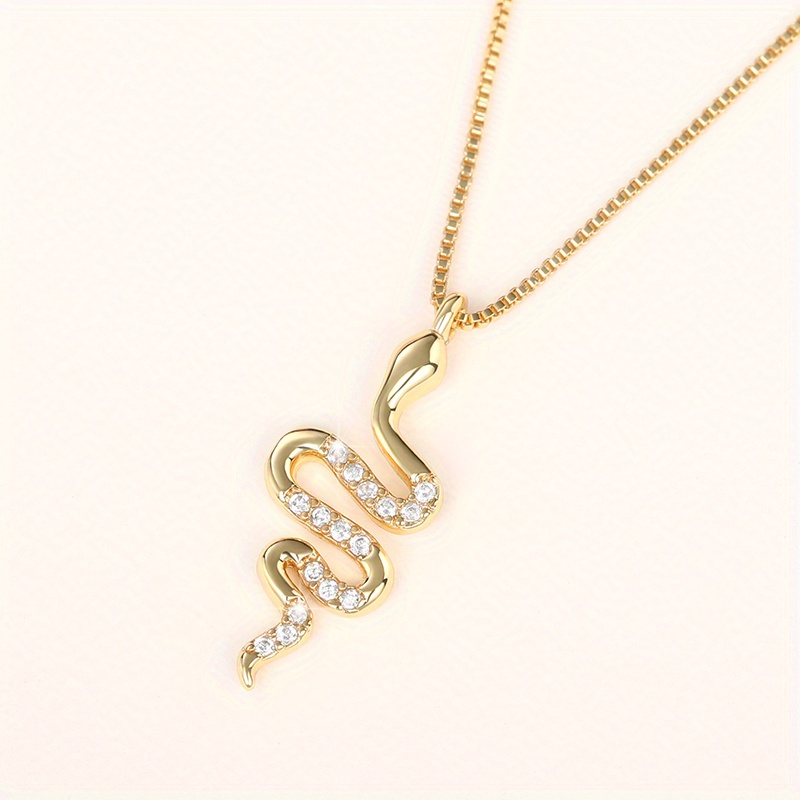 Image of Fashion Ladies Zirconia Snake Necklace Daily Casual Additions Anniversary Gift