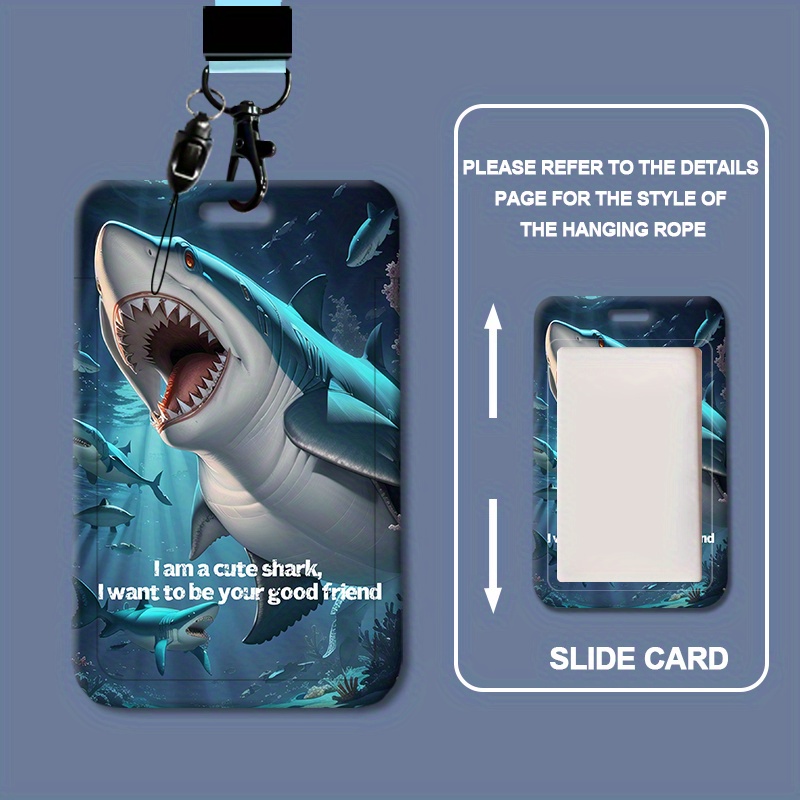 1pc Kawaii ID Card Holder Lanyard Shark