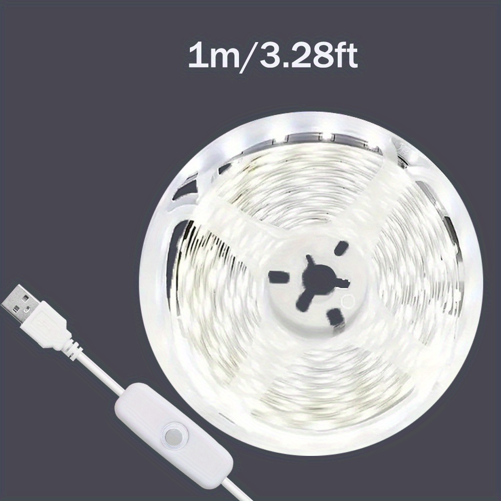 1M-5M 5V LED Strip Lights Cool Warm White Camping USB Powered Cable Light 