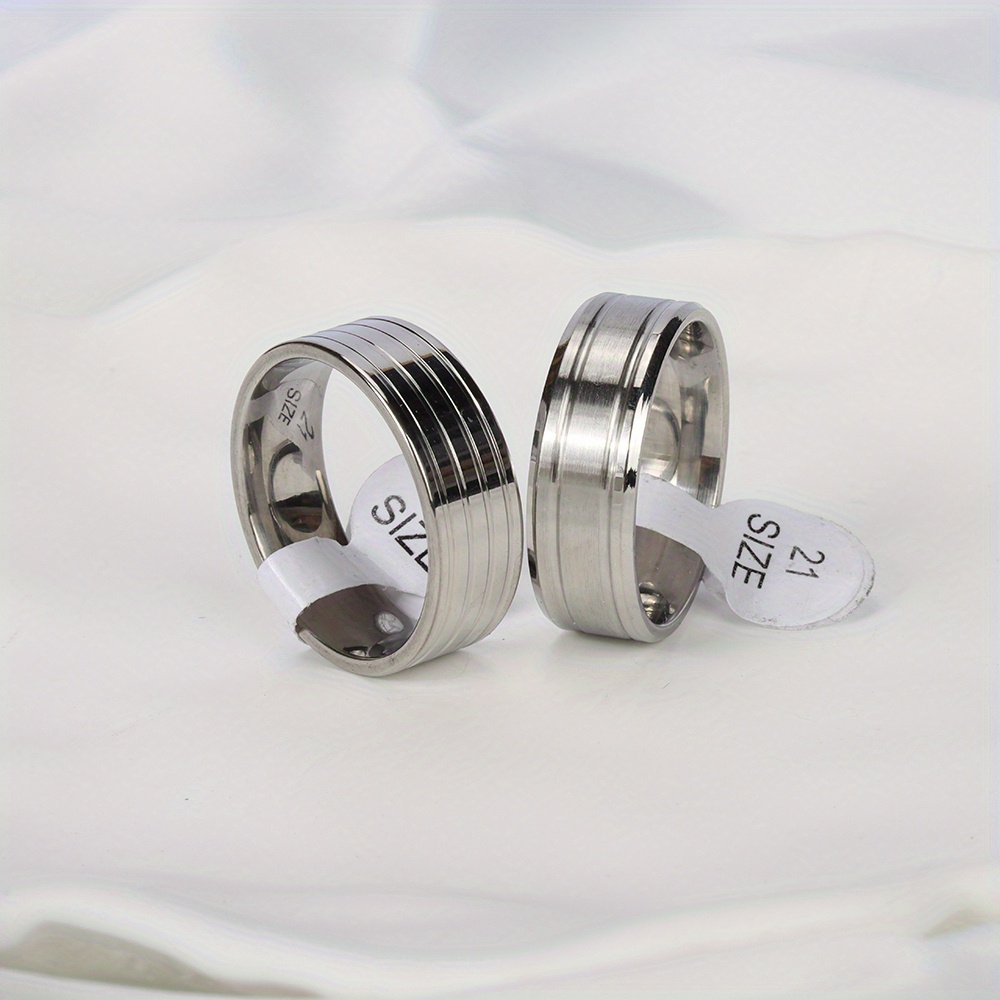 new waterproof and sweat proof high quality two color stainless steel ring details 5