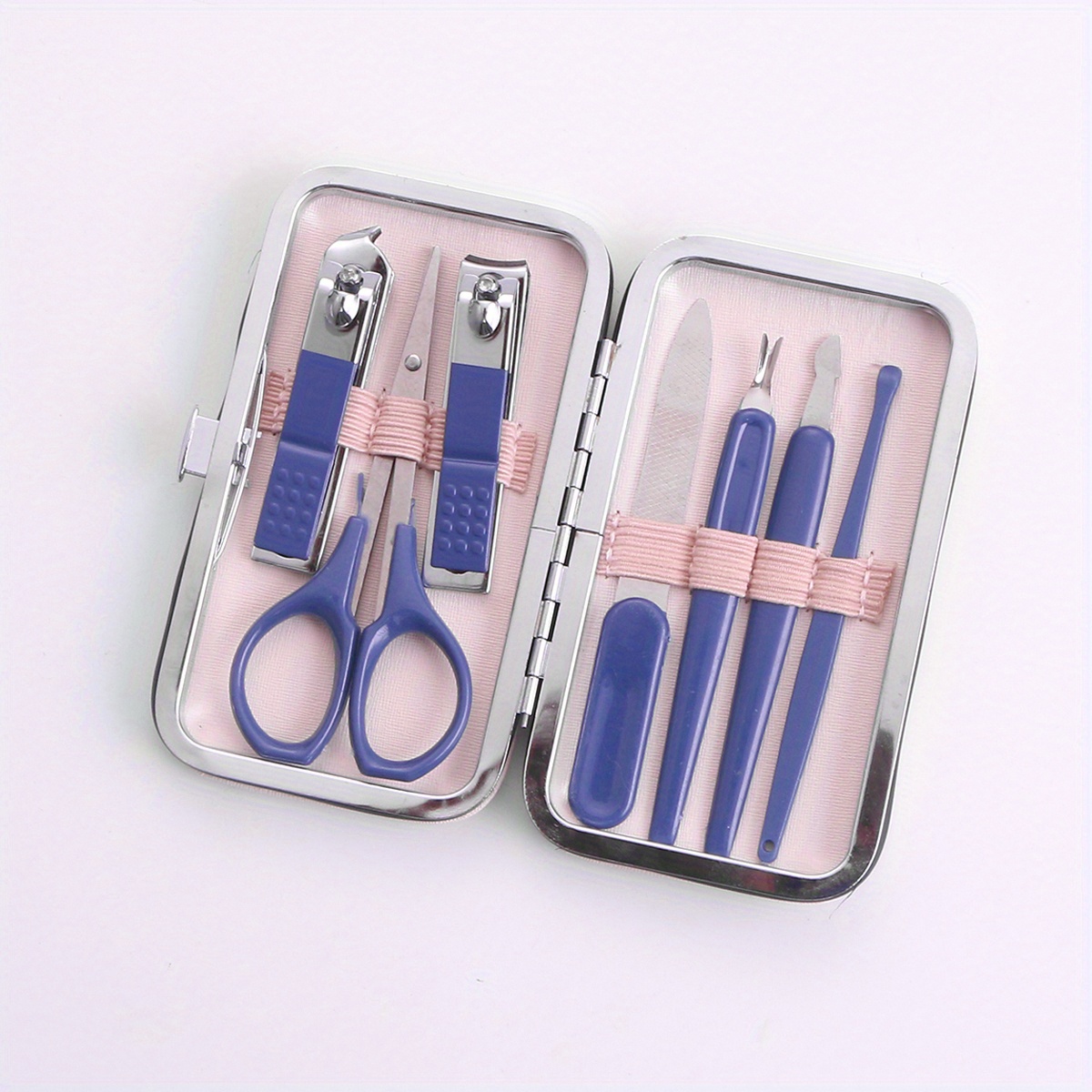 Nail Clippers Set Stainless Steel Nail Kit Eyebrow Tweezers Dead Skin Push  Portable Travel Home Manicure Tool - Temu