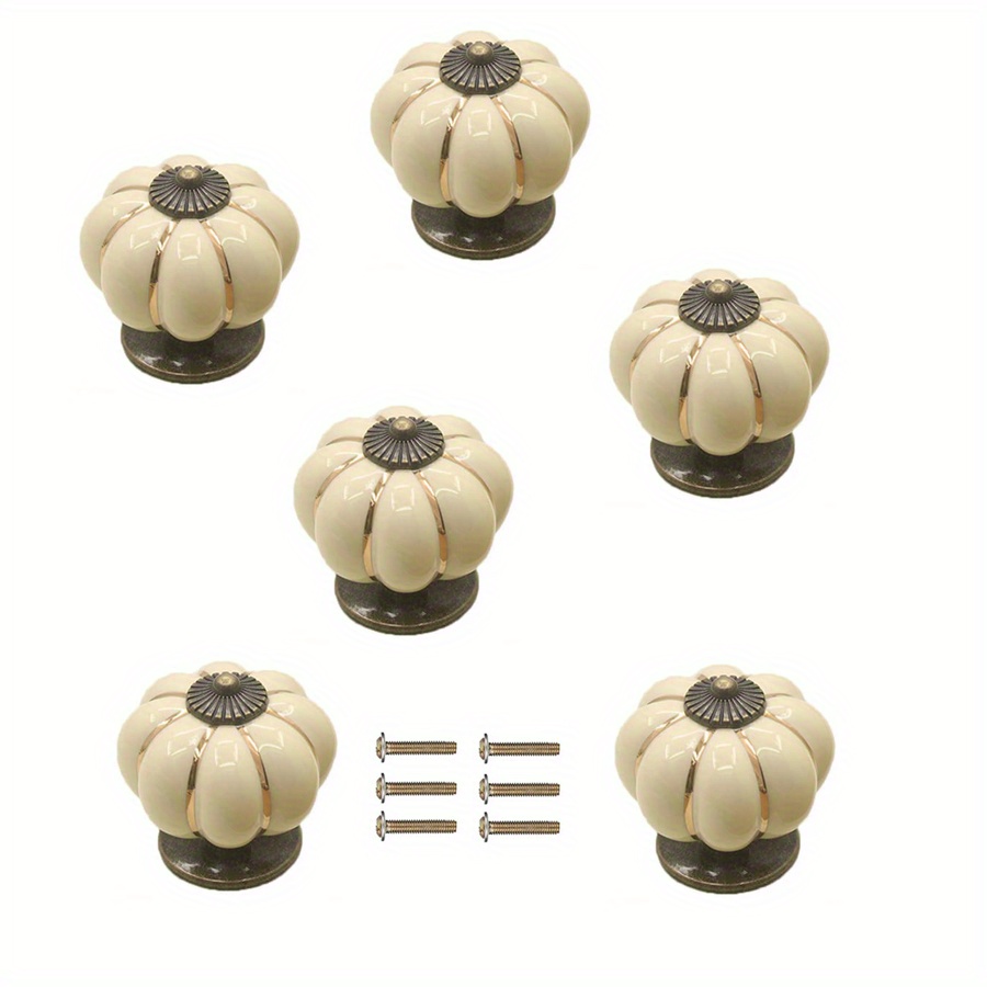 Vintage Ceramic Pumpkin Cabinet Knobs Kitchen Cabinet Drawer - Temu