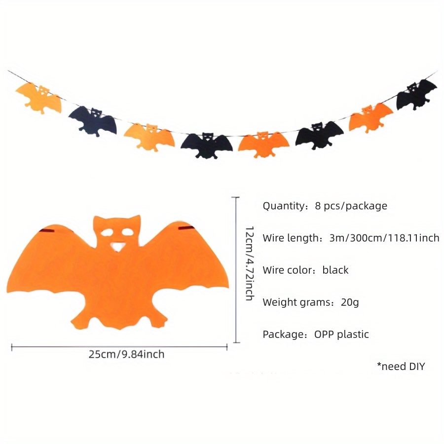 halloween felt pull flag bat pull flag pumpkin skull spider pull flag set evening party decoration supplies diy banner   decoration details 10