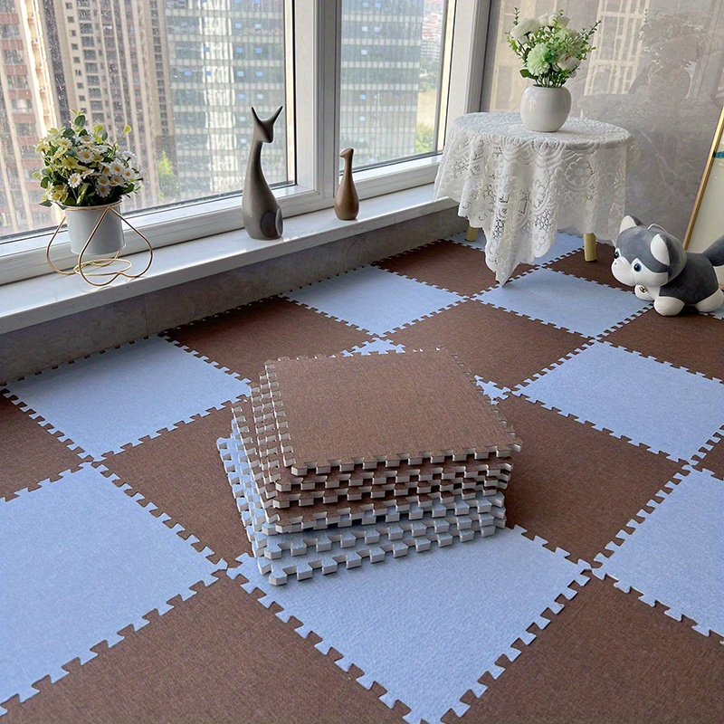 Thickened Plush Foam Interlocking Floor Mat Fluffy Square - Temu