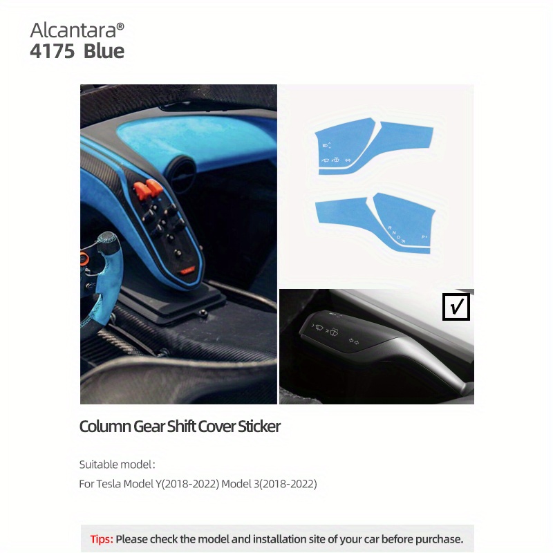 Alcantara Model 3 Y 2018 2023 Car Steering Wheel Whift Protector Stickers  Column Shift Knob Cover Trim Interior Accessories - Automotive - Temu