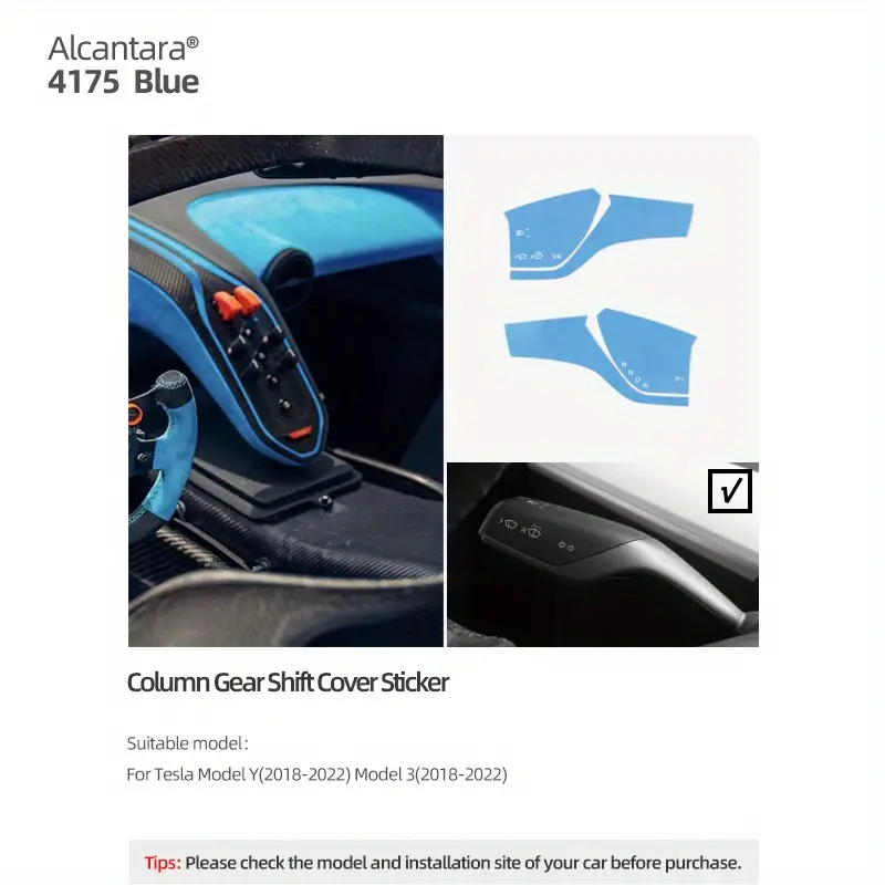 Alcantara Model 3 Y 2018 2023 Car Steering Wheel Whift Protector Stickers  Column Shift Knob Cover Trim Interior Accessories - Automotive - Temu  United Kingdom