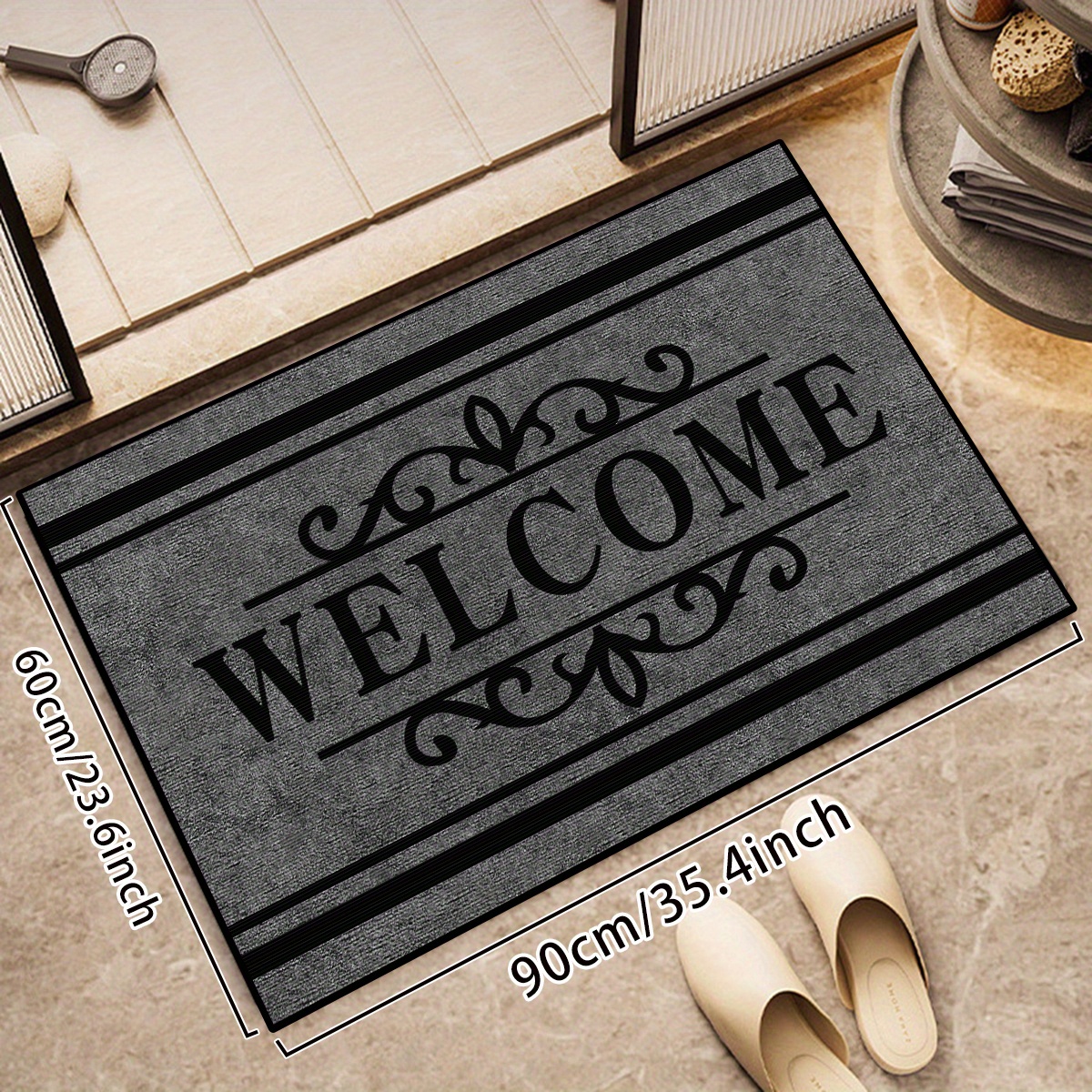 1pc Imhome Door Mat Indoor Rug Inside Front Entrance Non Slip Low Profile  Washable For Entryway 20 X32 24 X36 Gray - Home & Kitchen - Temu Italy