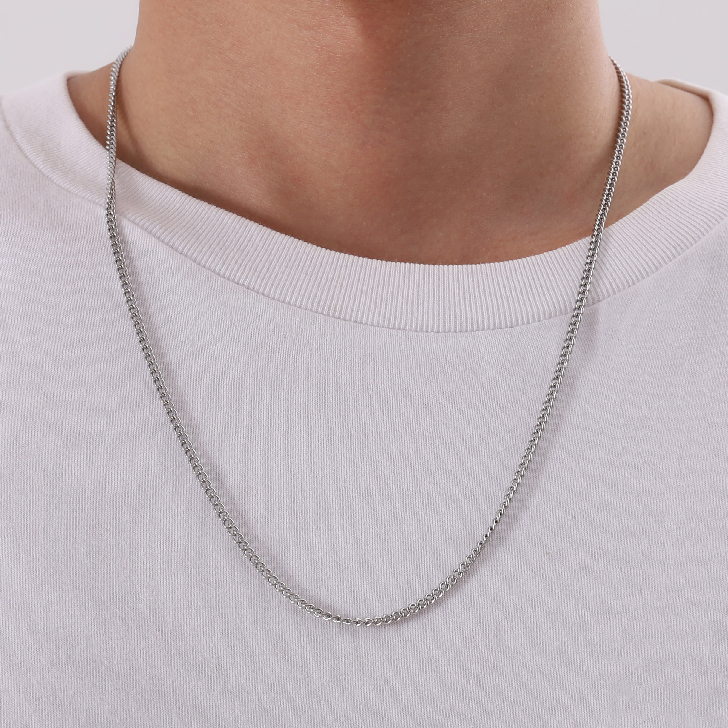 1pc Men' Steel Chain Necklace - Minimalist , Durable Tarnish-resistant Metal Jewelry For Everyday & Formal Wear, Versatile Stylish Accessory, Minimalist Necklace, Casual Jewelry, Formal