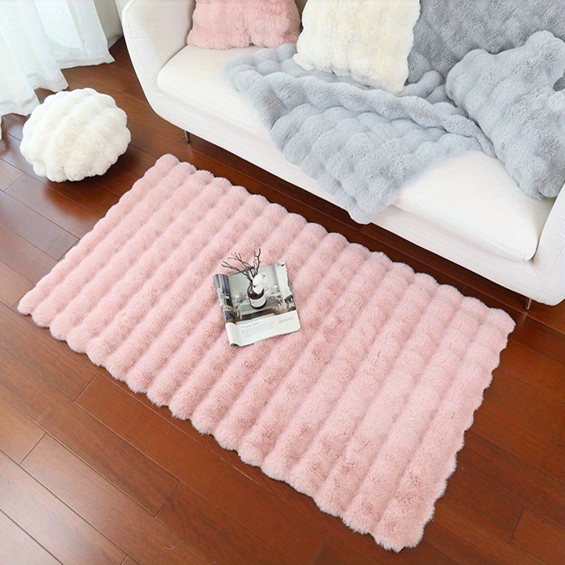 Simple Solid Color Floor Mat, Soft Plush Bath Rug, Patchwork Square Bath Mat,  Thickened Door Carpet For Home Living Room Bedroom, Home Decor - Temu