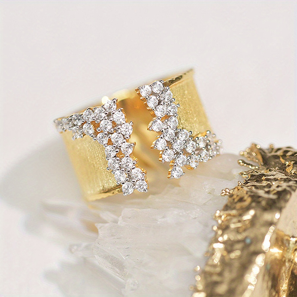 Micro-pave Cubic Synthetic Synthetic Zircon Unisex Ring, Wedding Party Band