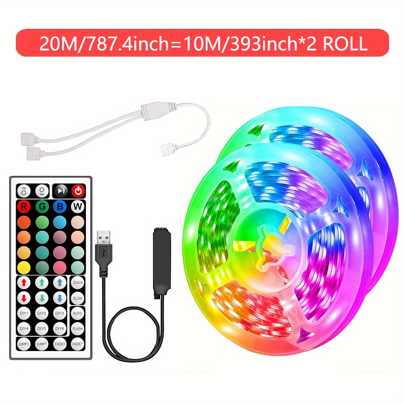 TIETI Light Strips for PC with Remote,USB Led Lights Strip for TV, Mirror,  Wall Decorations,Neon LED Strip Kit for 5V 3-Pin RGB LED Headers Compatible