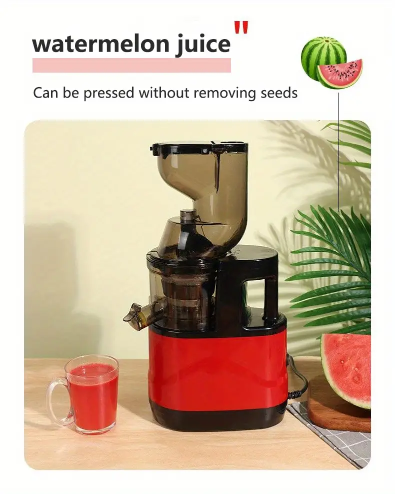 1pc Slow Masticating Juicer Cold Press Juice Extractor Nama Juicer Orange  Juicer Apples Orange Citrus Juicer Machine With Wide Chute Quiet Motor For J