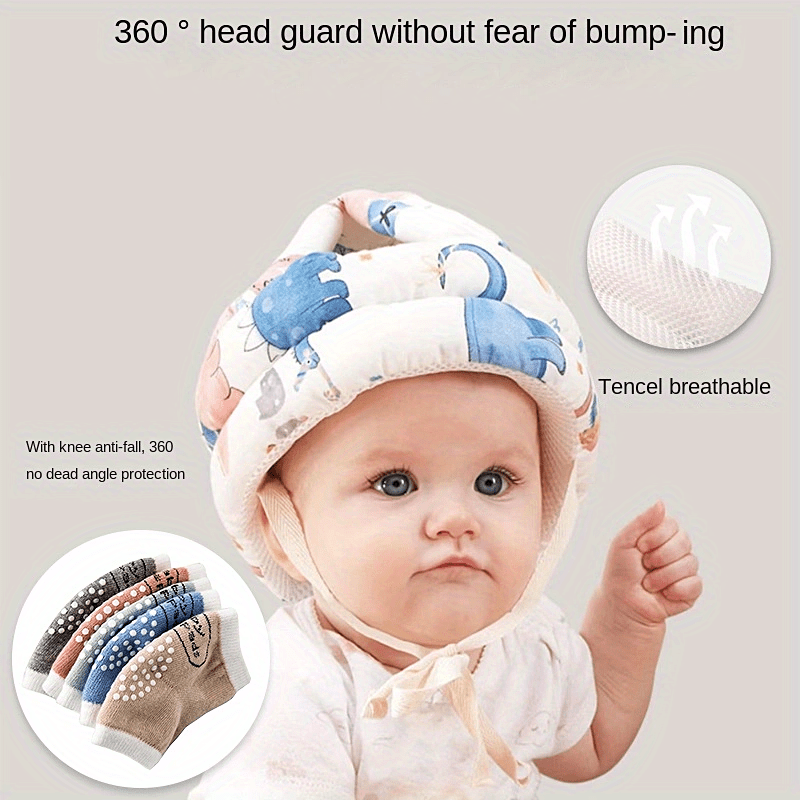 Protector de cabeza de bebé, casco de bebé para gatear, caminar, correr,  sin golpes y cojín suave, gorra protectora ajustable, protector de  seguridad