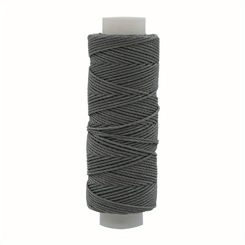 Flat Waxed Thread (Gray) - 284Yard 1mm 150D Wax String Cord Sewing Craft  Tool Portable for DIY Handicraft Leather Products Beading Hand Stitching