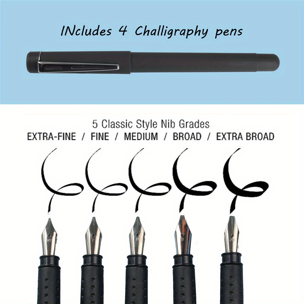 Calligraphy Pen Set With Pen Holder Pen Nibs Colorfull Ink - Temu