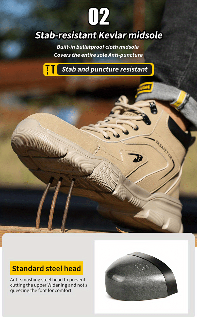 steel toe safety shoes puncture proof work shoes boots detalles 7