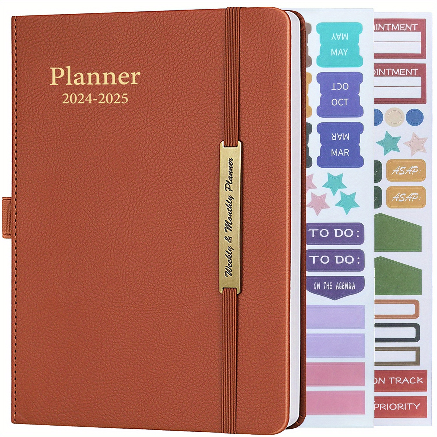 2024-2025 Planner 18 Months Weekly  Monthly Planners,academic Year Calendar  January 2024 June 2025 Agenda Notebook With Stickers,inner Pocket,elastic  Closure Hardcover Cover,a5 Size Temu
