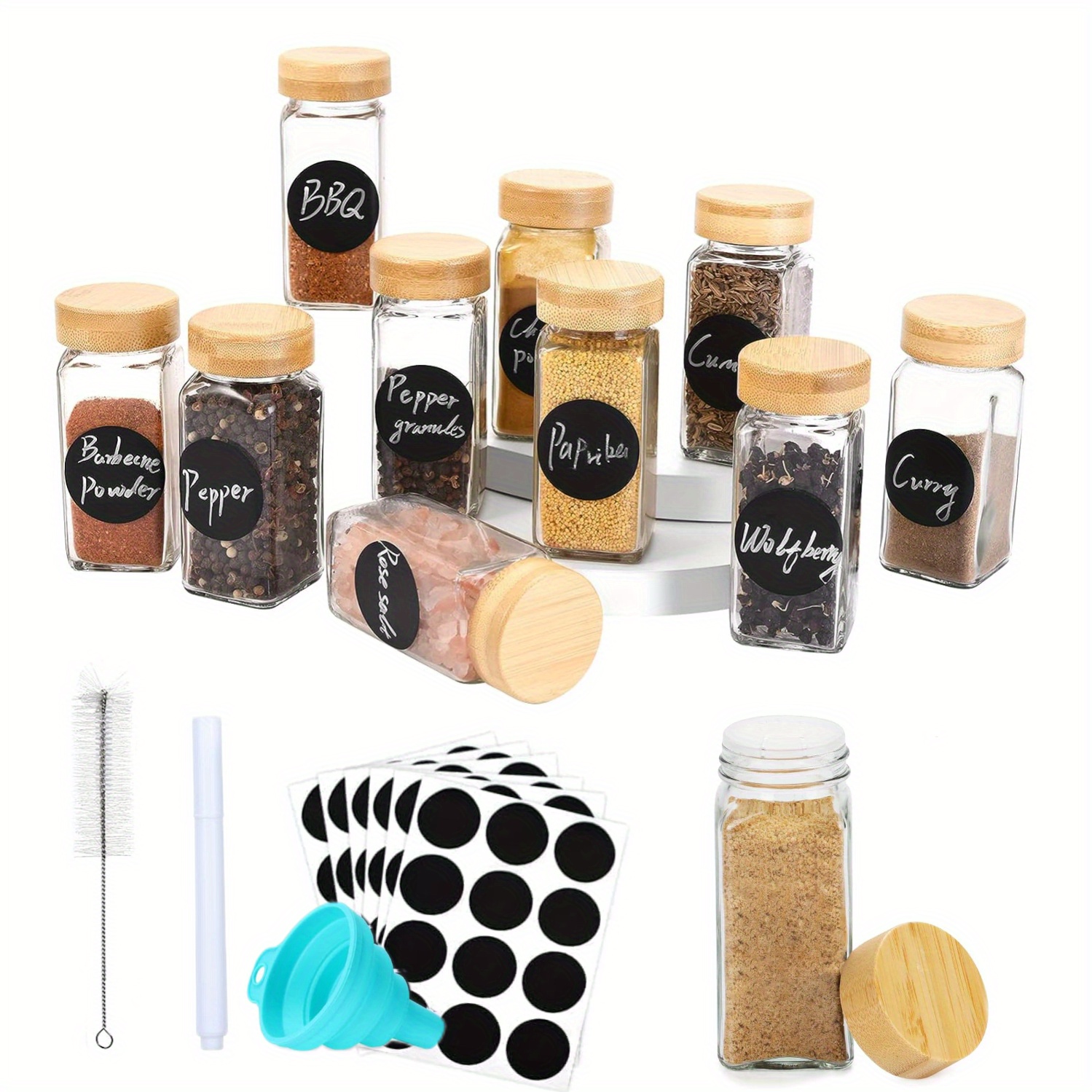 Glass Airtight Jars With Lids Spice Storage Jar Seasoning - Temu