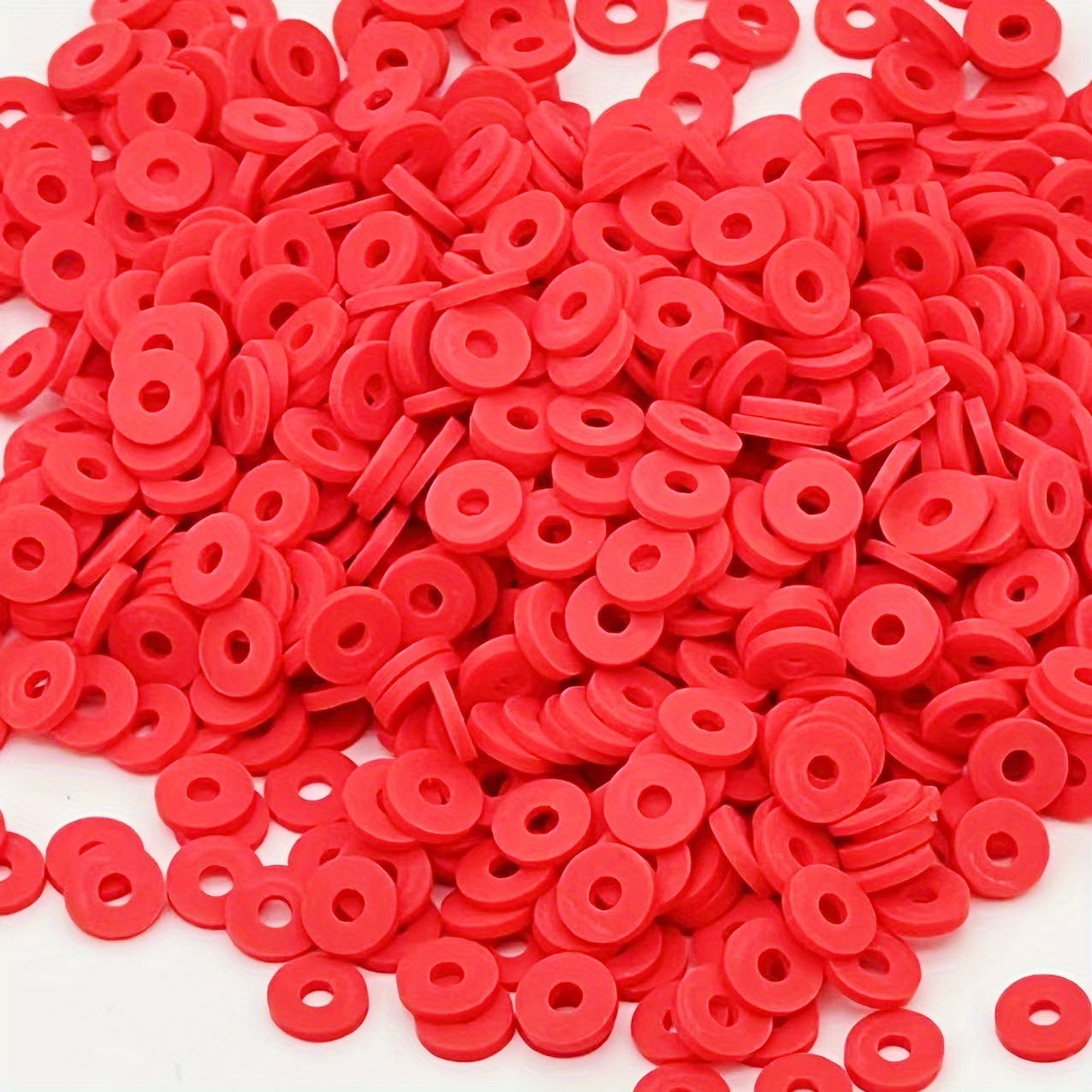 1000pcs 6mm Clay Beads with Box Package Red Polymer Clay Beads for  Bracelets Necklace Jewelry Making (Red)