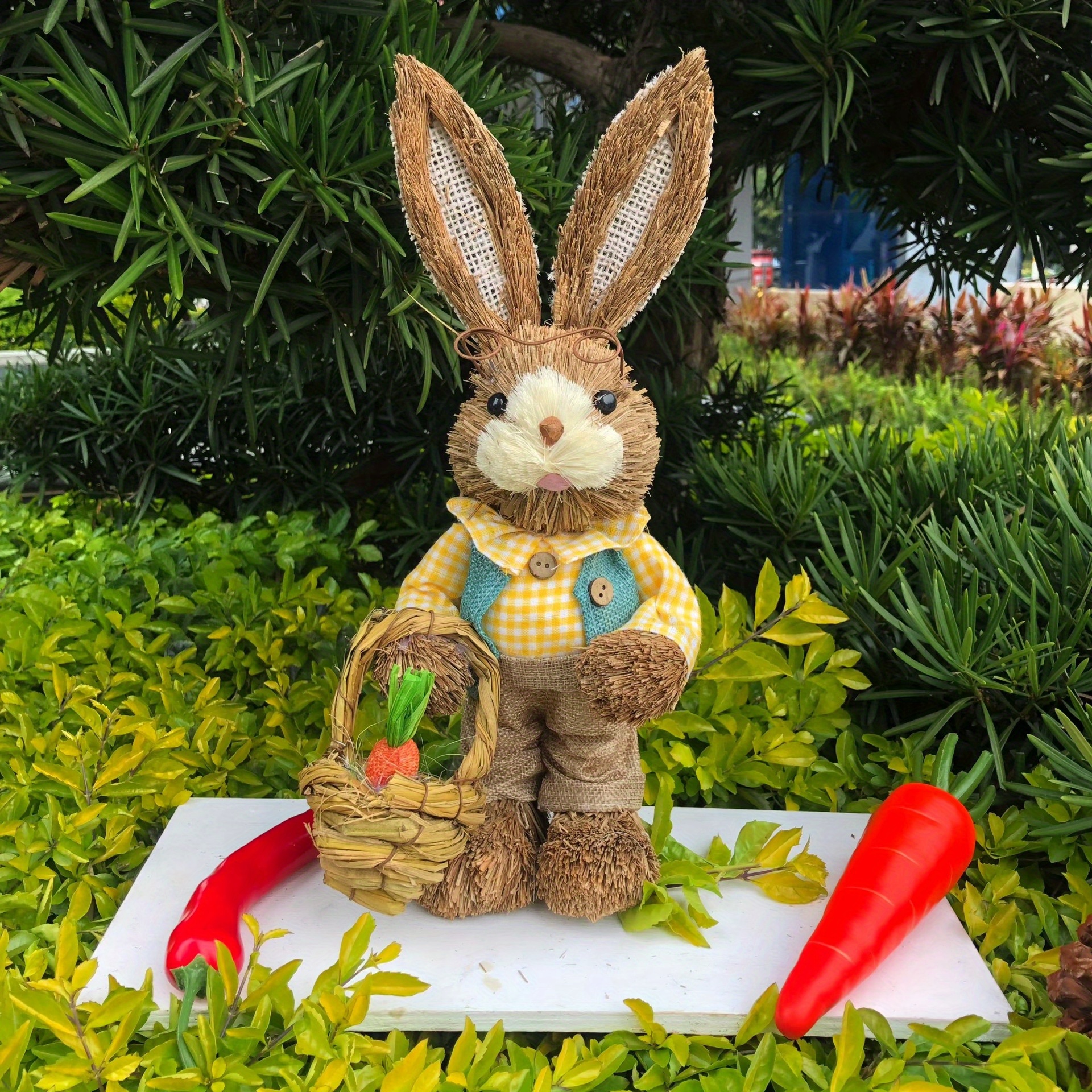 Easter Bunny Straw Figure Decoration Home Garden Wedding Decoration - Temu  United Arab Emirates