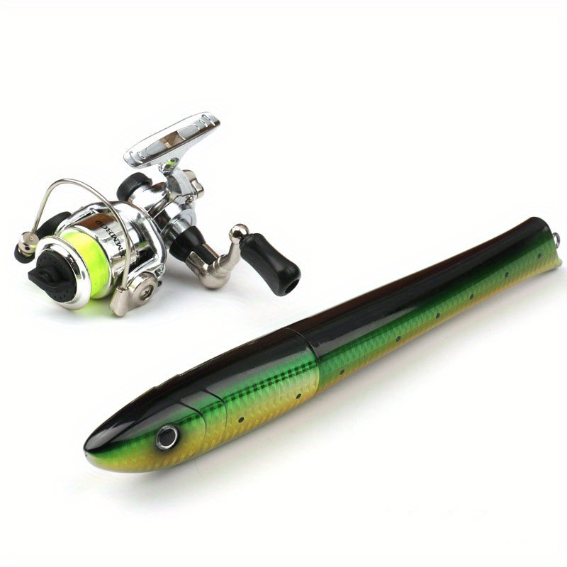 39.37inch/55.12inch/62.99inch Fish Shaped Portable Pocket Fishing Rod Set,  Mini Rod For Ice Fishing, Raft Fishing, Small Fish Rod
