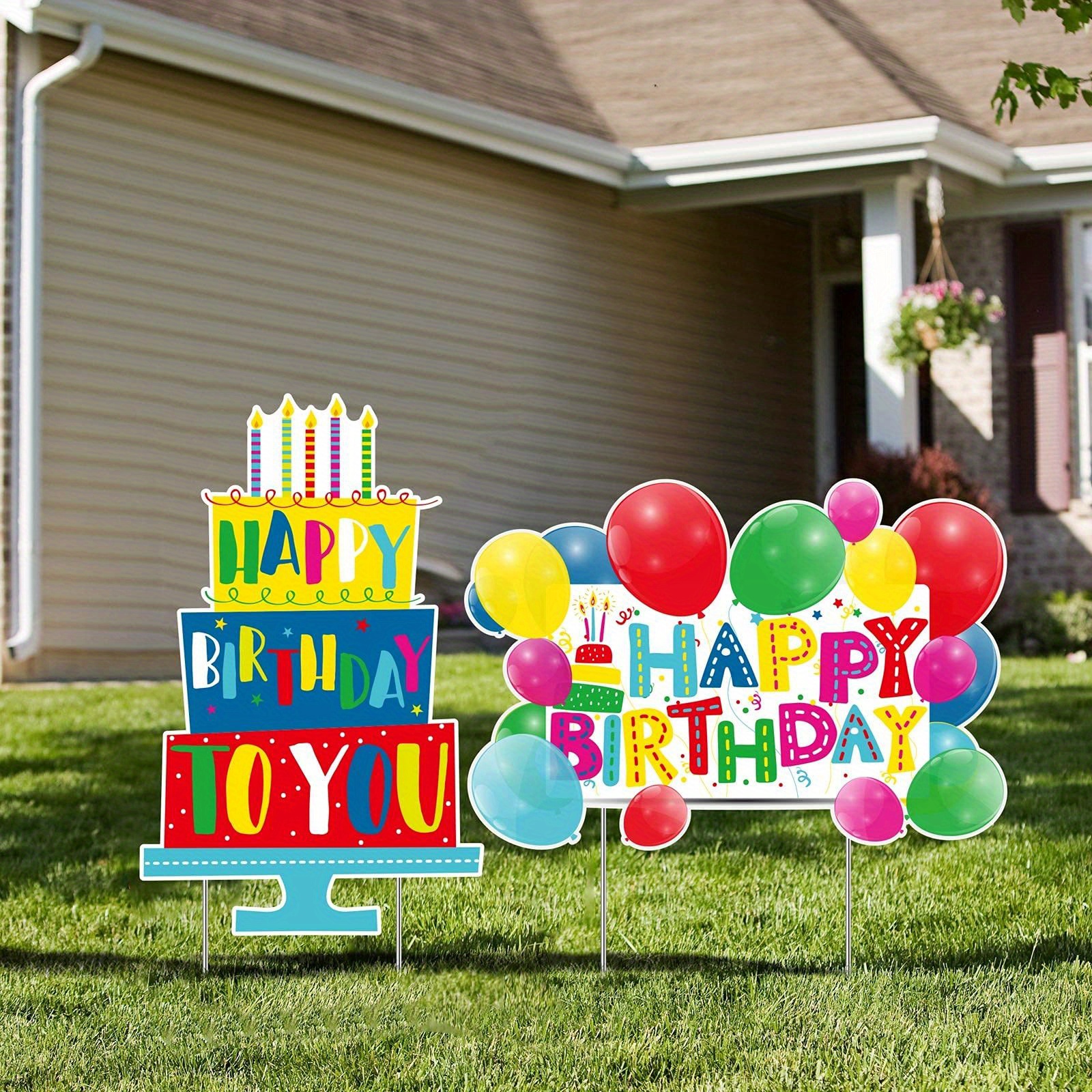 Birthday Yard Signs Outdoor Lawn Decorations Birthday Cake Temu Australia