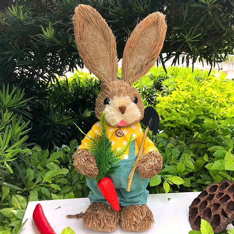 Easter Bunny Straw Figure Decoration Home Garden Wedding Decoration - Temu  United Arab Emirates