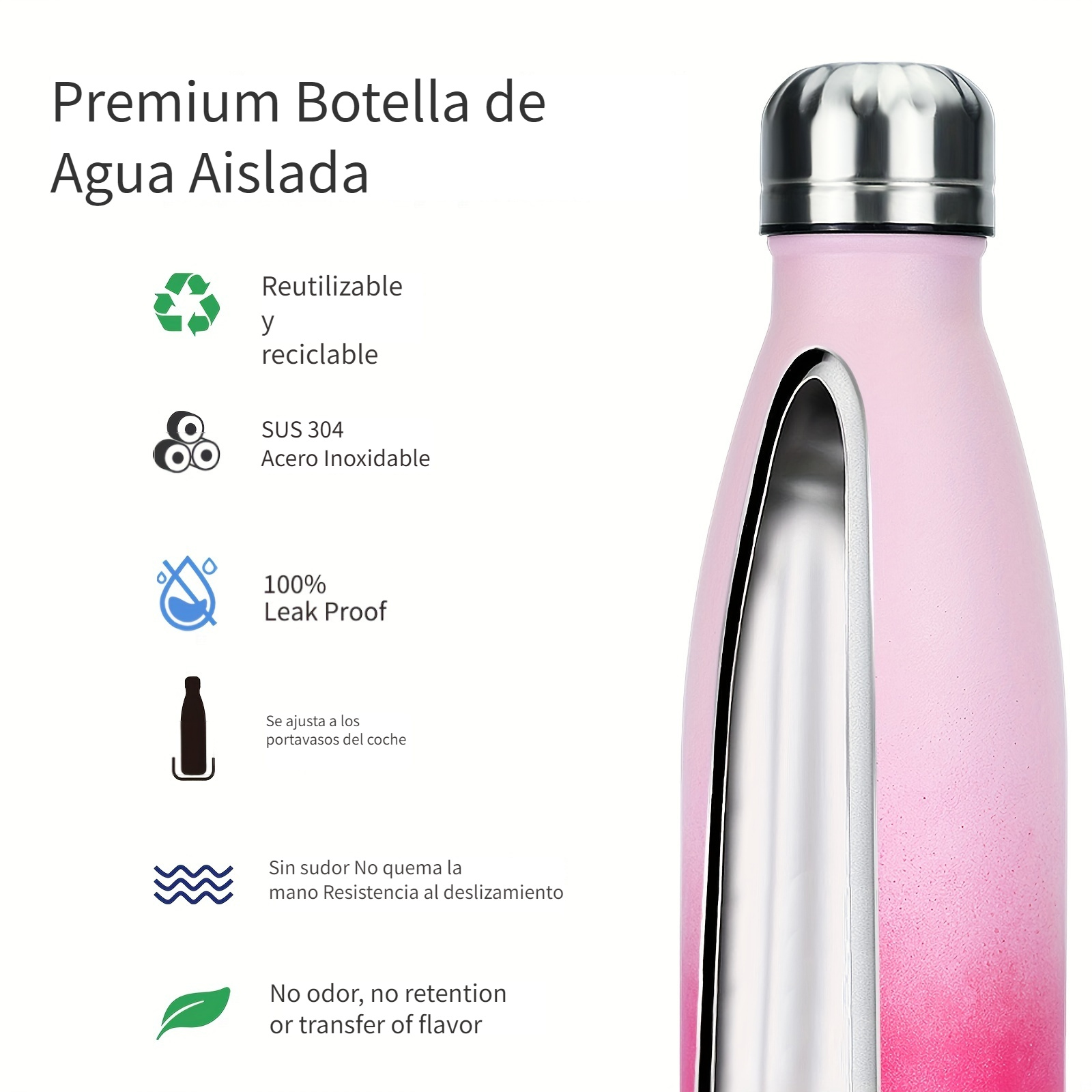 1 Botella Agua Aislada Watersy Botellas Agua Metal Acero - Temu Chile
