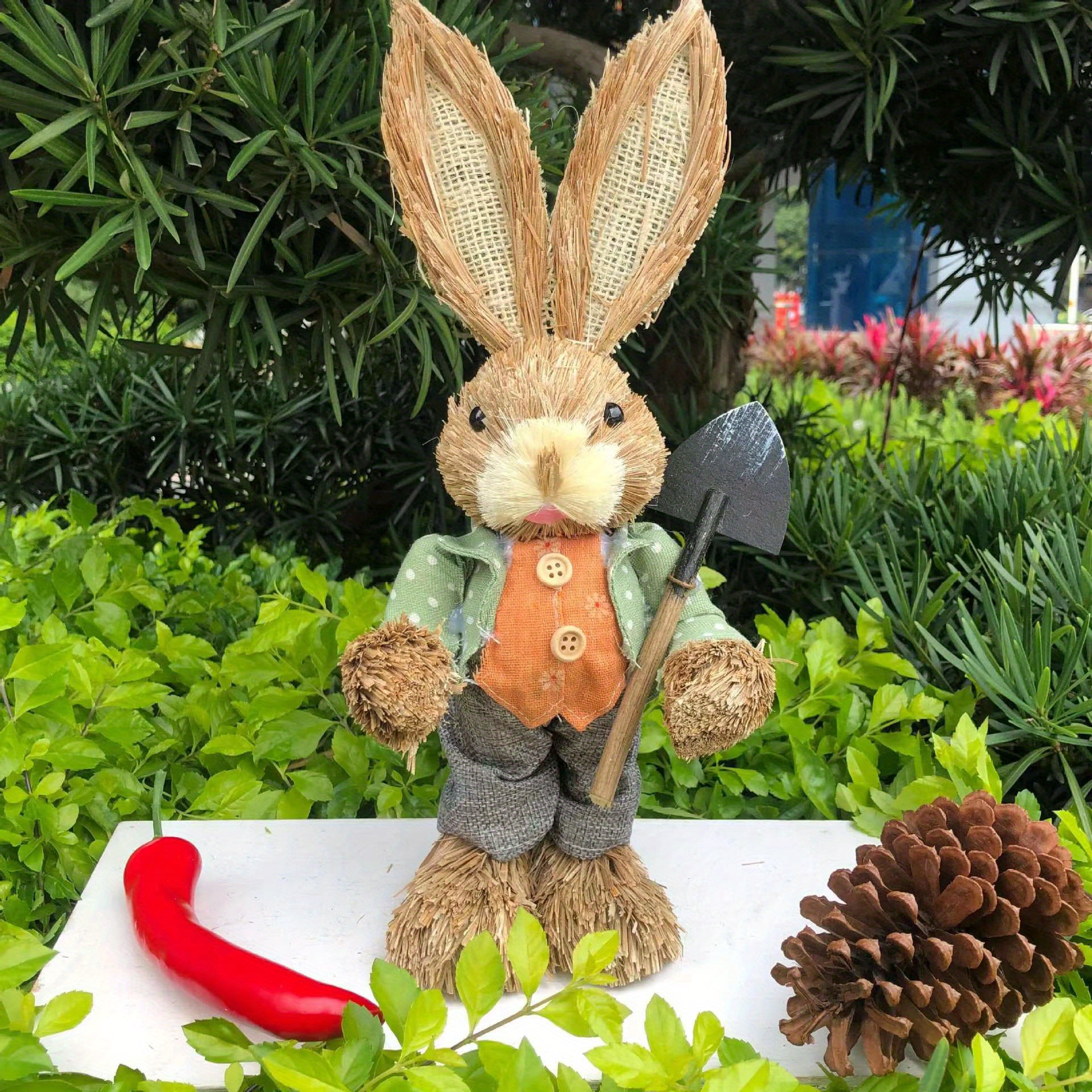 Easter Bunny Straw Figure Decoration Home Garden Wedding Decoration - Temu  United Arab Emirates