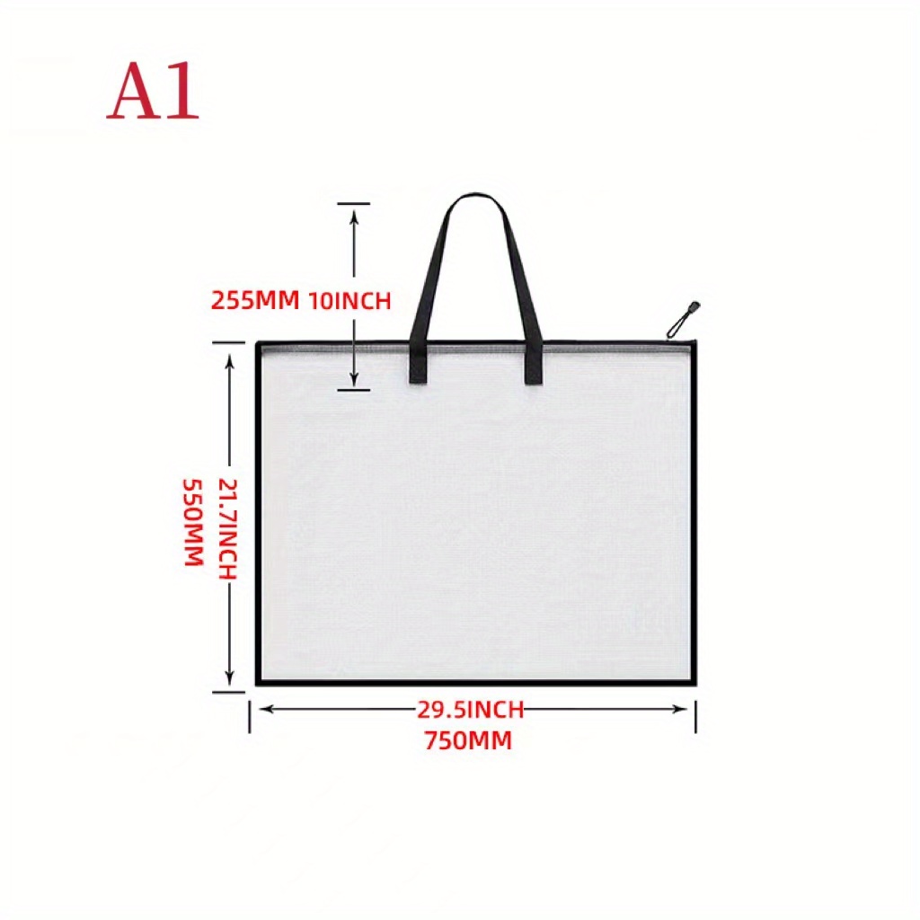Green Canvas Zipper Bag, A4 Size Large Capacity File Bag