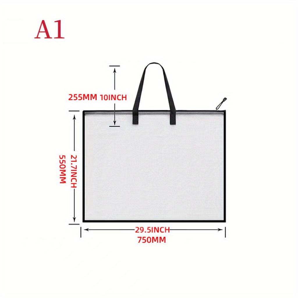 1pc Large Poster Bags Poster Storage Bag Clear Art Portfolio - Temu