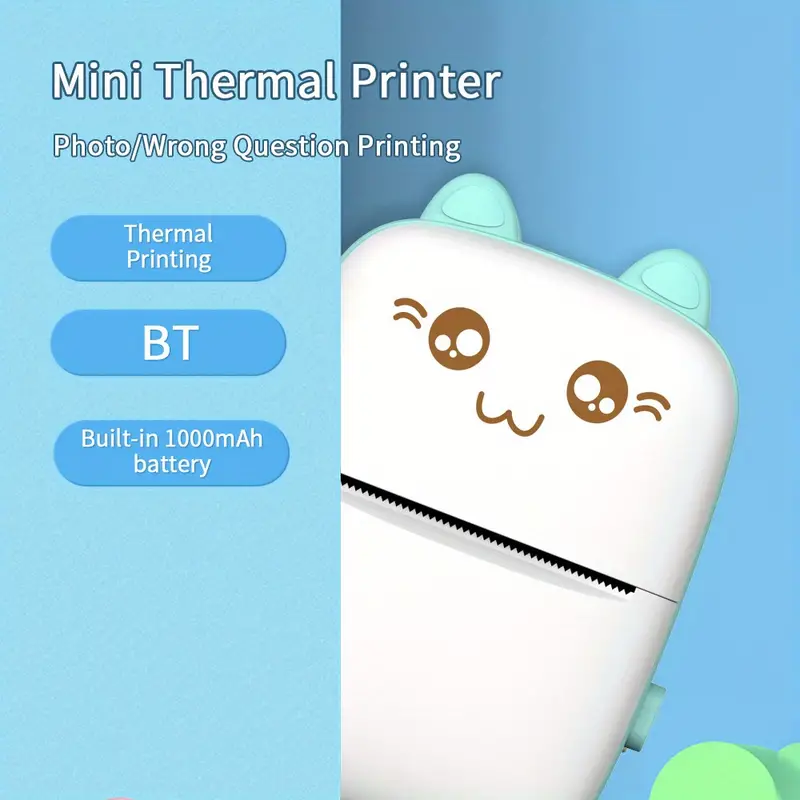 mini pocket printer portable thermal printer for pictures retro style photos receipts notes lists label memo qr codes for android details 6
