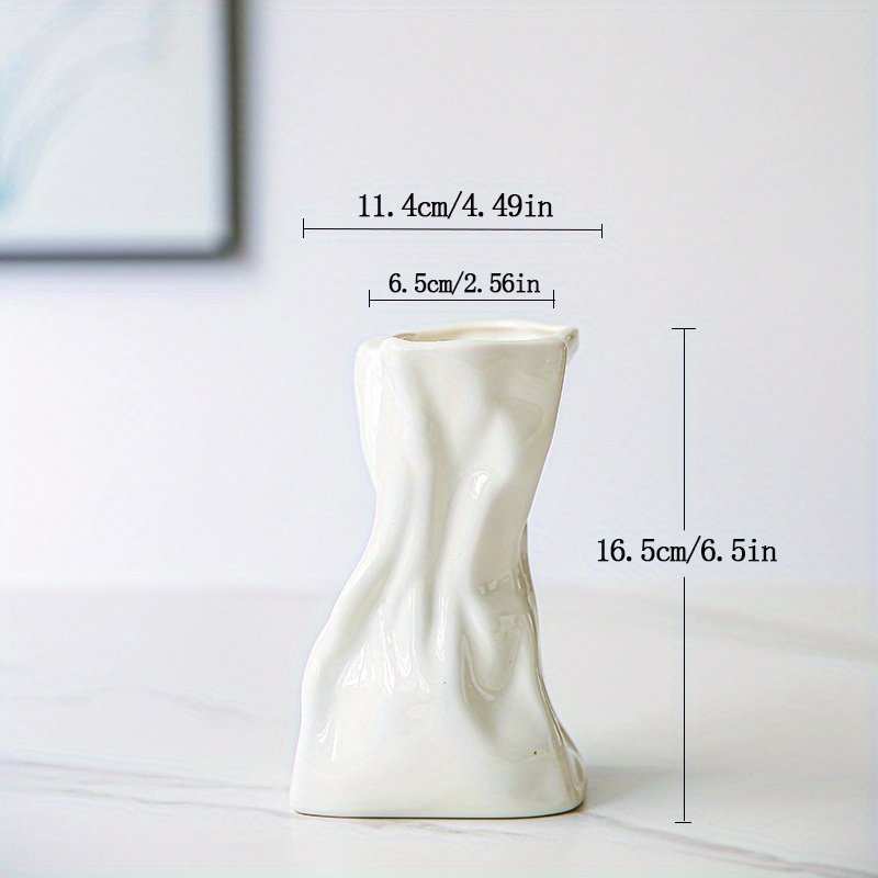 CERAMIC PAPER-BAG STYLE VASE