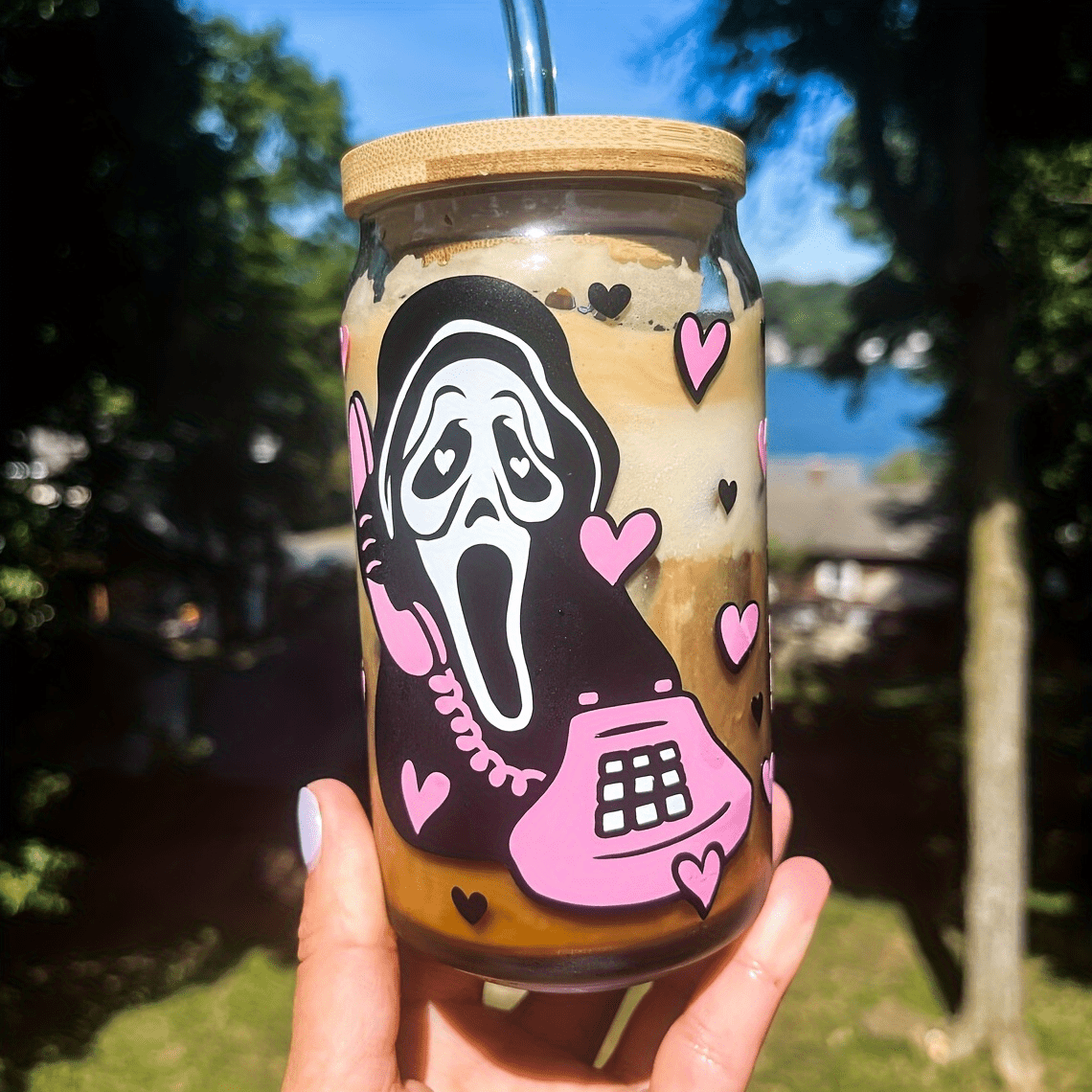 1pc, Halloween Drinking Glass With Lid And Straw, 16.9oz Can Shaped Water  Cup, Cute Kawaii Ghost Iced Coffee Cup, For Beer, Juice, Milk, Birthday Gift