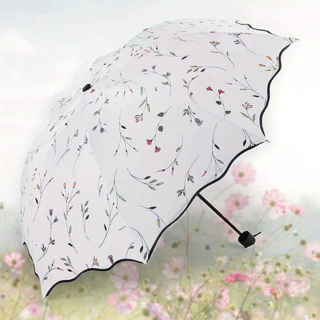 Paraguas mujer automatico transparente flowers - Librería Papelería Goyo