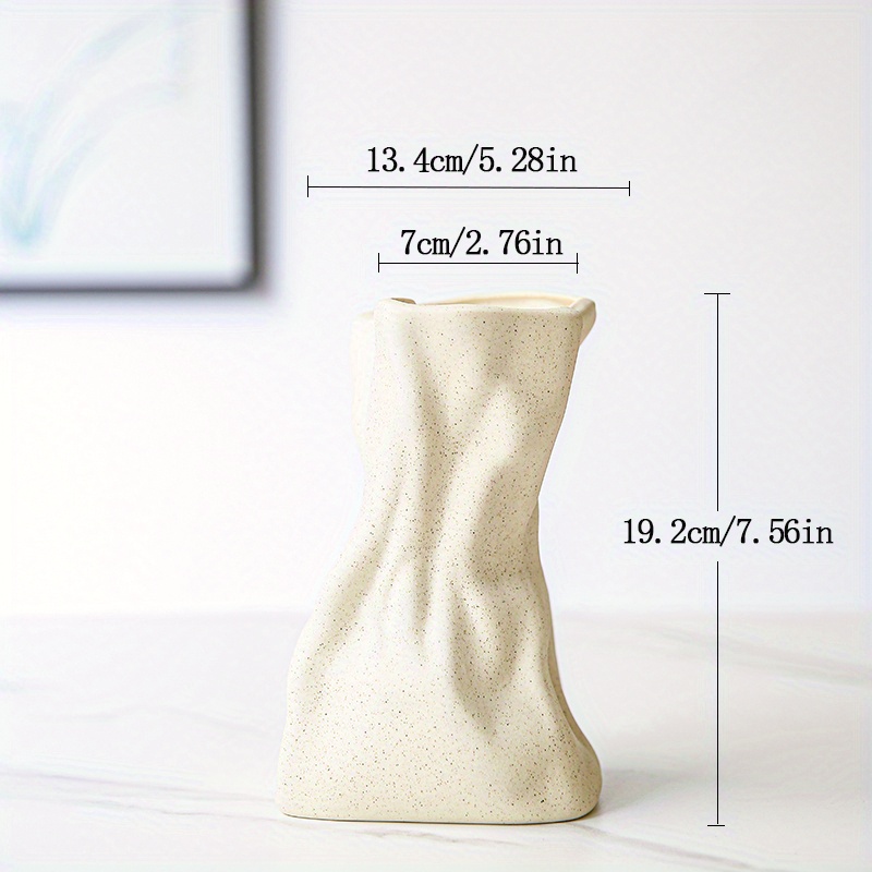 Large Capacity Crinkle Paper Bag Ceramic Vase For Flower Arrangement And  Home Decor - Perfect For Weddings, Parties, And Living Room Decor - Temu