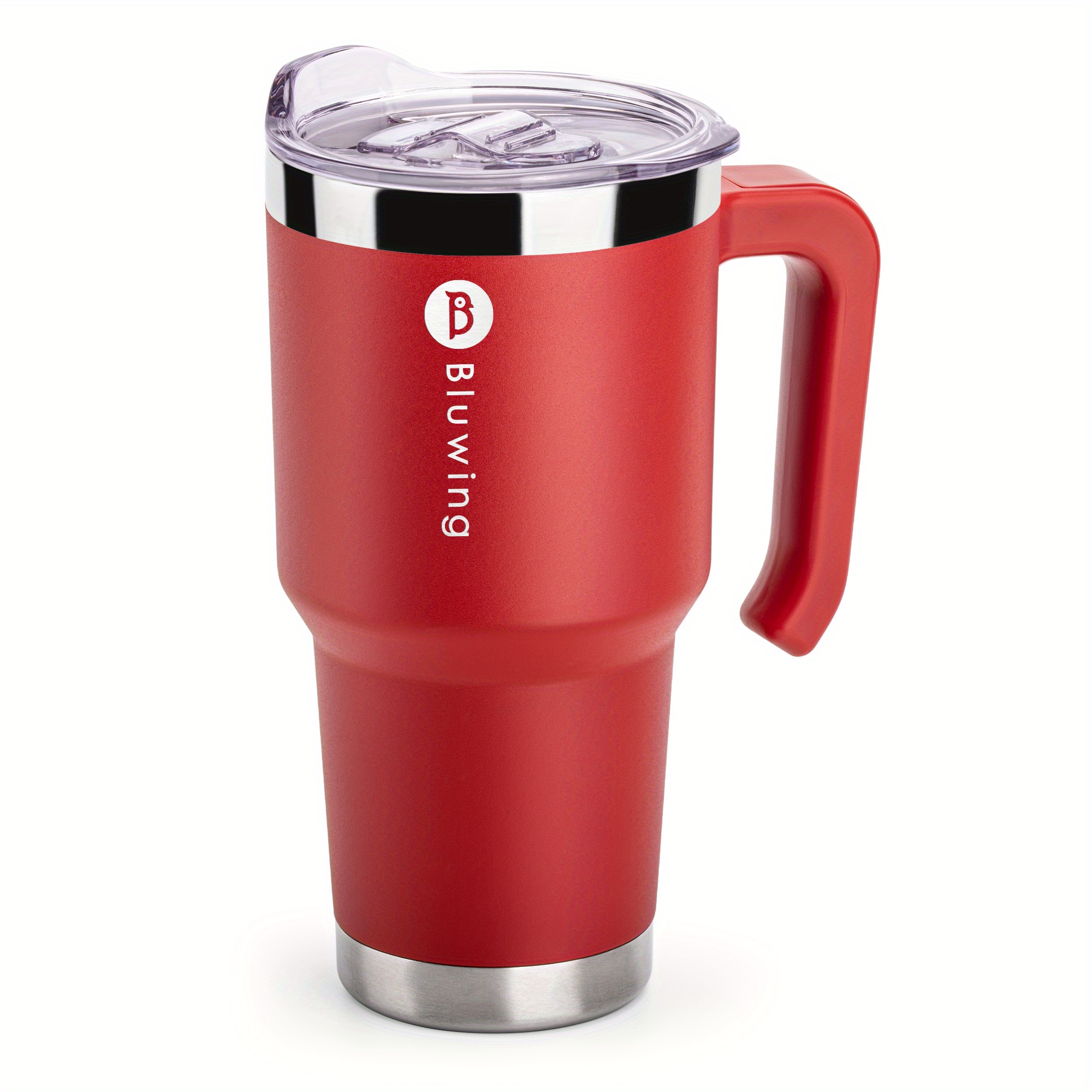 Coffee Mug to Go Stainless Steel Thermos Thermal Mug Double Wall Insulated Coffee Cup with Leak-Proof Lid, Reusable,Red