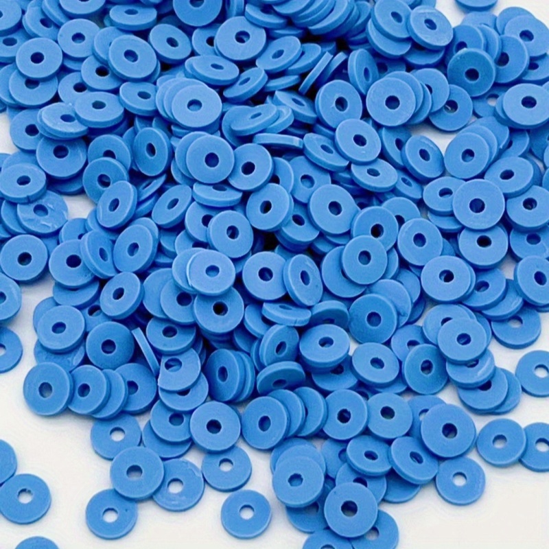 6000 Pcs Blue Clay Beads For Bracelets Making, Beads Polymer Clay Beads,  Flat Round Disc Clay Beads For Jewelry Making