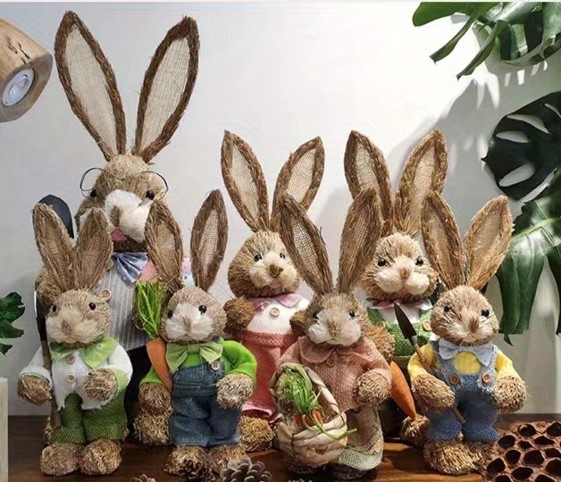 Easter Bunny Straw Figure Decoration Home Garden Wedding Decoration - Temu  United Arab Emirates