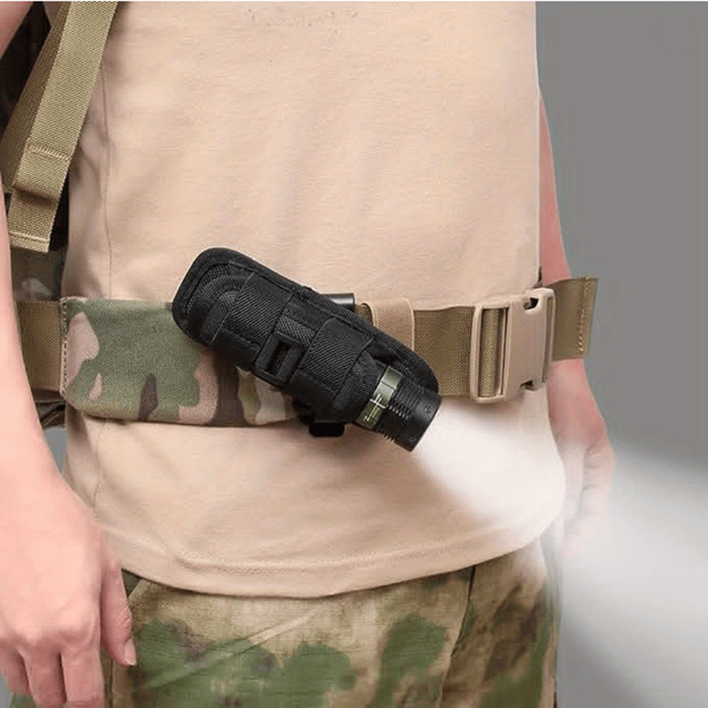 Flashlight Pouch Holster 360 Degrees Rotatable Clip Molle Temu