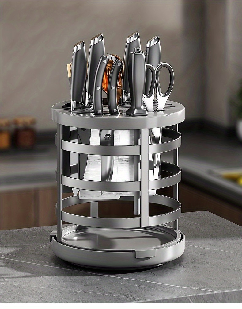 New Integrated Rotating Knife Holder Household Thickened - Temu