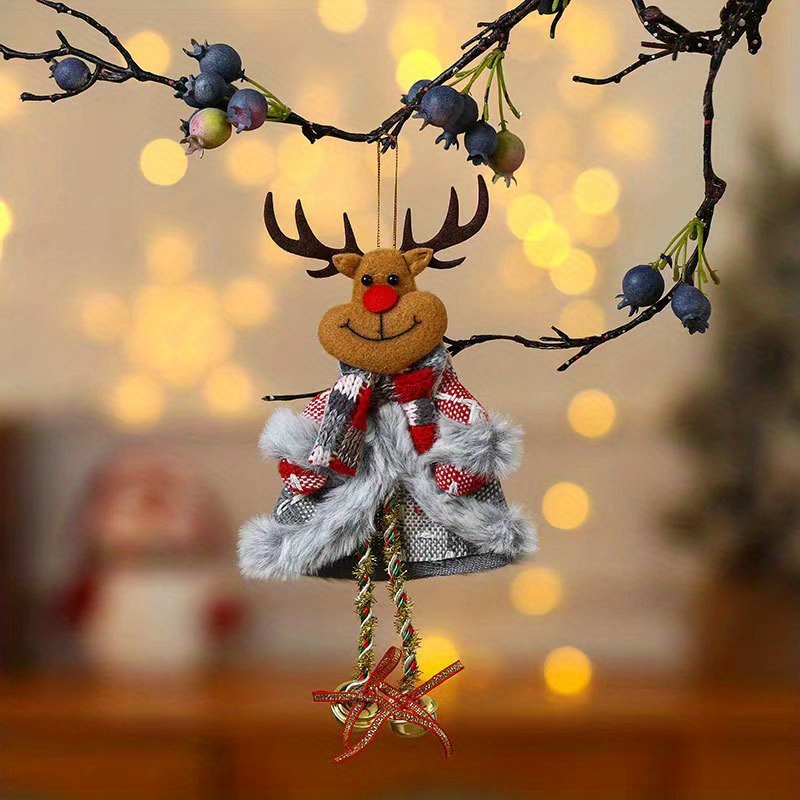 A Christmas Creative Cute Christmas Tree Hanging cartoon mini bell