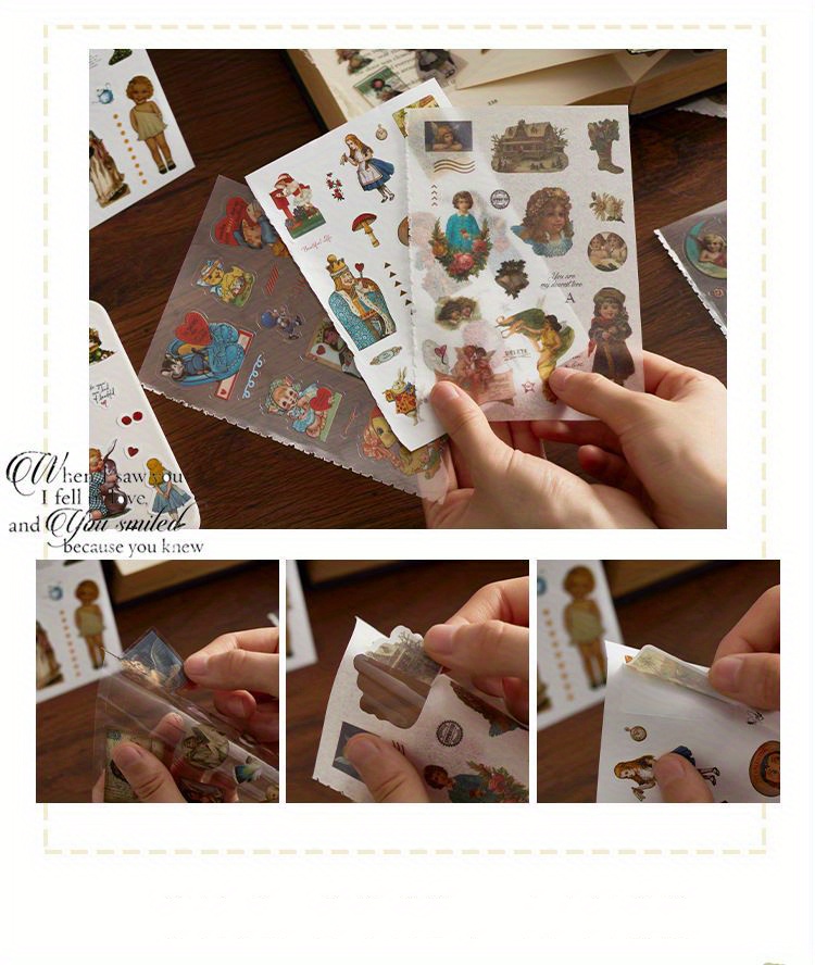 20 Sheets Vintage Sticker Book, Multiple Materials Including Japanese Paper  And Pvc, Manor Fairy Tale Series, Ins Style Retro Scrapbooking Supplies Diy  Decorative Stickers