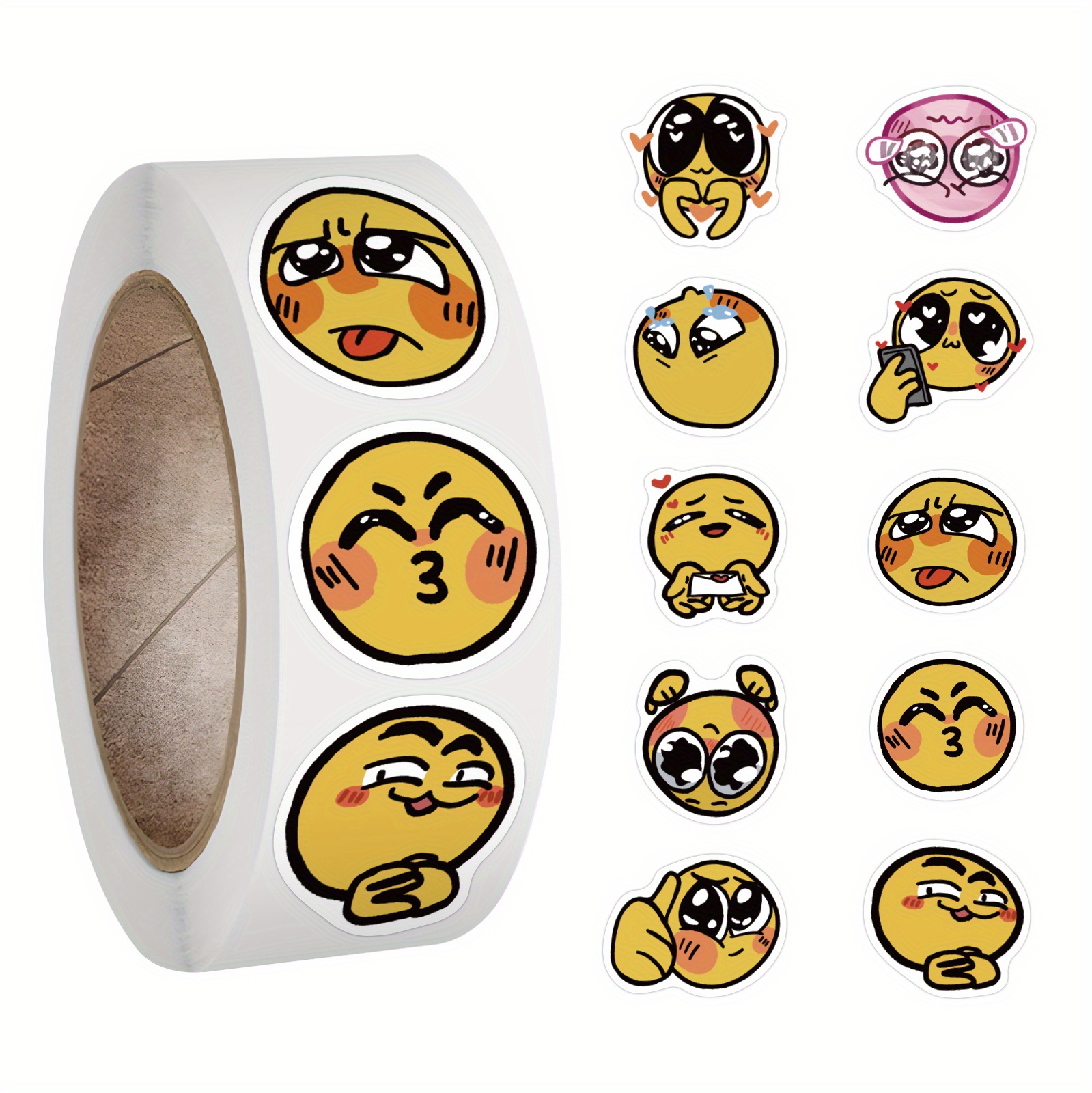 60pcs Funny Face Expression Stickers Pack Laptop Bottle Cup