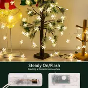 led christmas snowflake string lights battery powered 2 lighting modes party decoration lights christmas holiday accessories birthday room decoration christmas gifts home decoration scene decoration warm white white multi color details 3