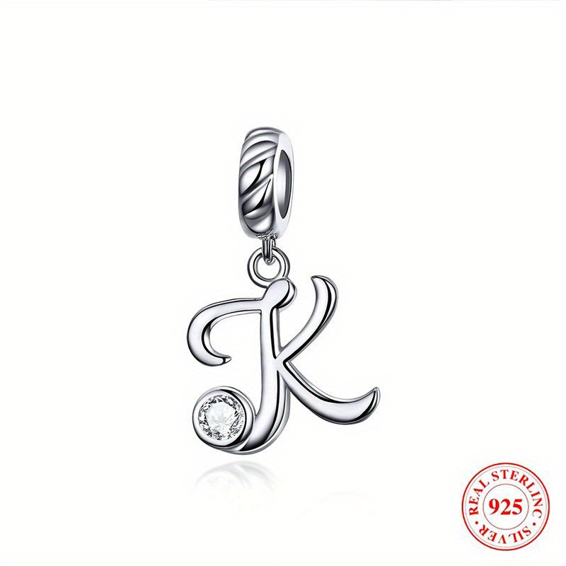 925 Sterling Silver 26 English Initial Letters Pendant Personality Bracelet  Accessories Diy Jewelry Accessories - Temu