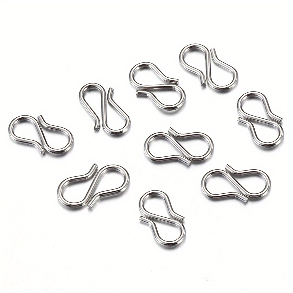 30pcs Stainless Steel Strong S Shape Clasps DIY Bracelet Clasps Hooks End  Clasps Connector For Necklace DIY Jewelry Making Supplies Golden Diy