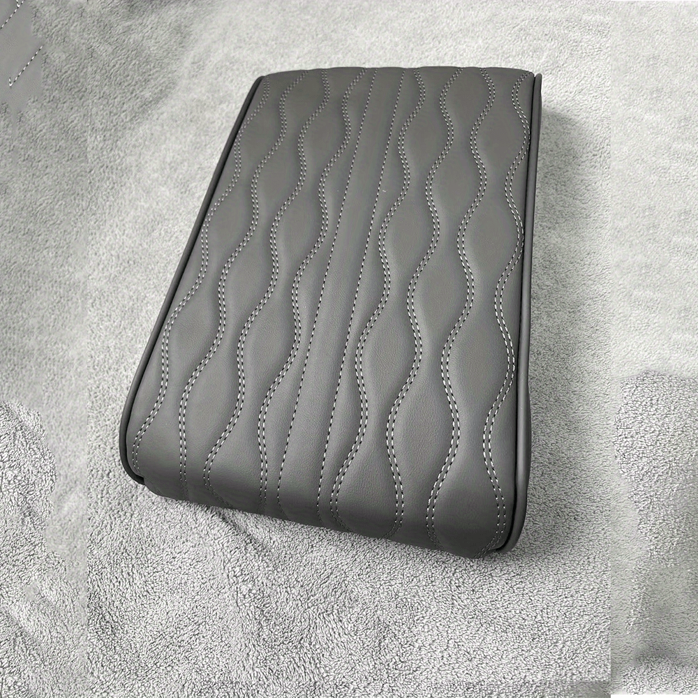 Car Armrest Memory Foam Core Pad Pu Leather Console Cover - Temu